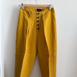 Frank & Oak Mustard Yellow Cropped Pants